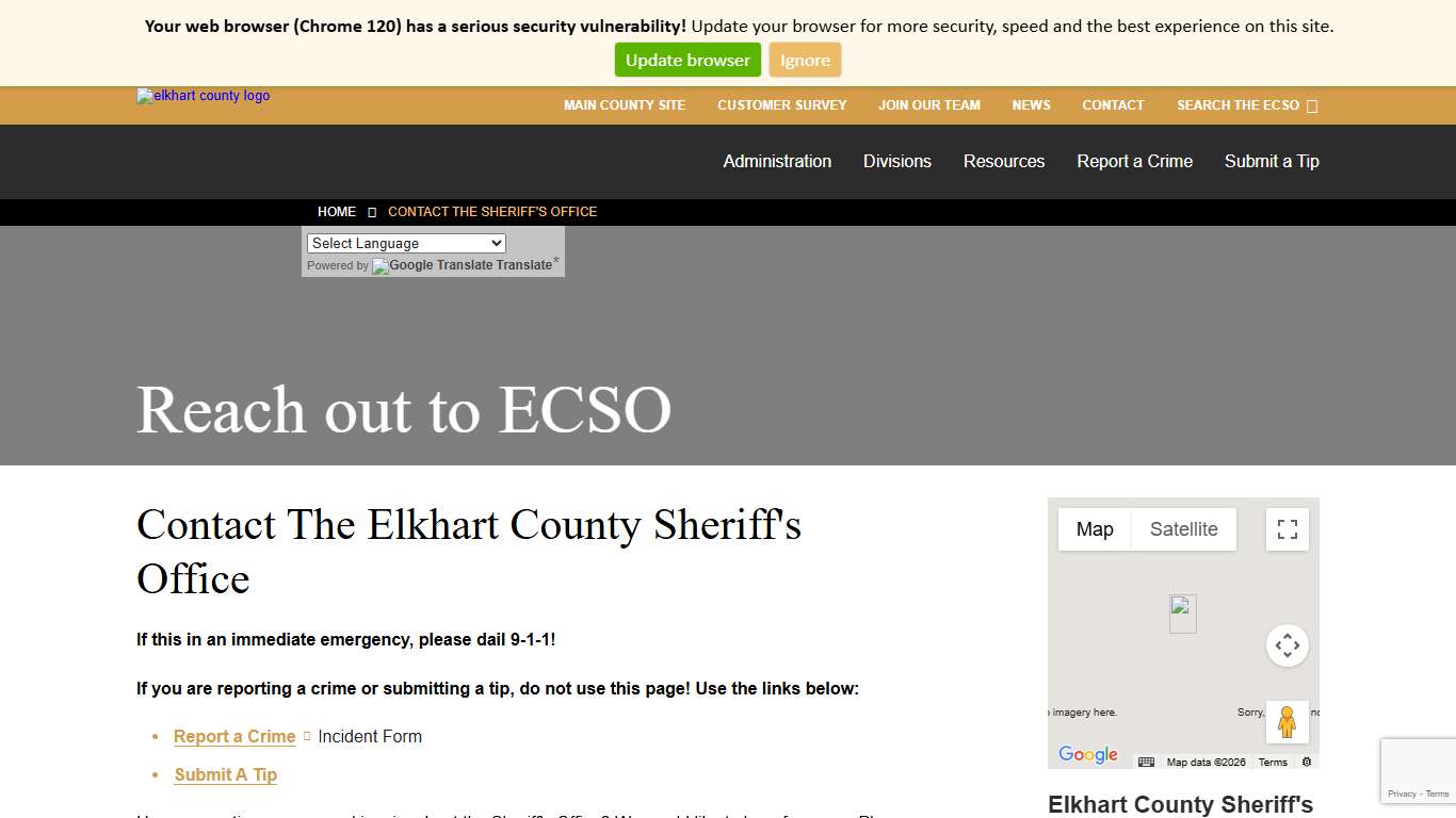 Contact the Sheriff's Office - Elkhart County Sheriff's Office
