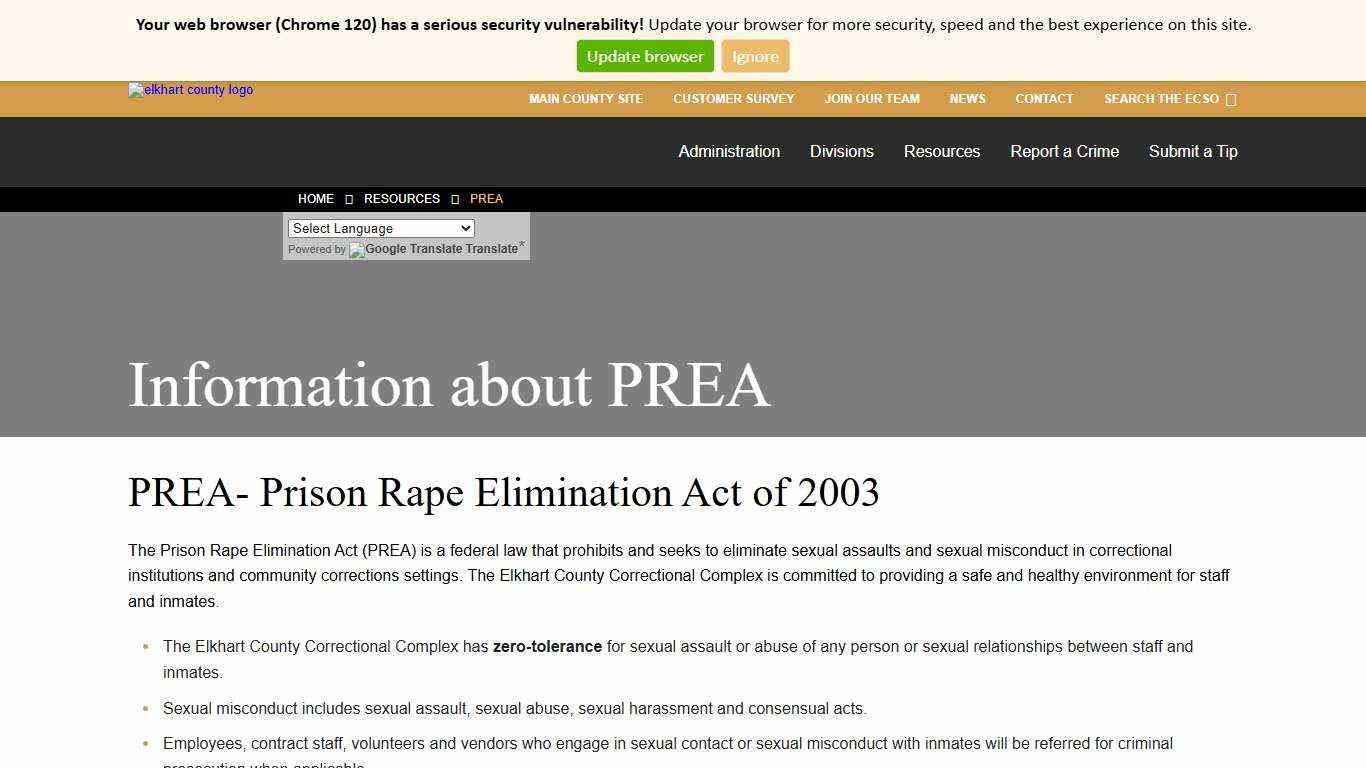 PREA - Elkhart County Sheriff's Office